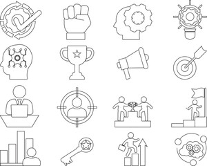 Success line icon.
Successful business development, Achievement, handshake, victory you can easily change its color