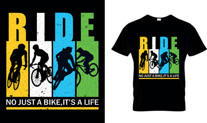 Cycling t-shirt design.Colorful and fashionable t-shirt design for man and women.