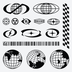 Retro futuristic elements for street wear design © Euangfa