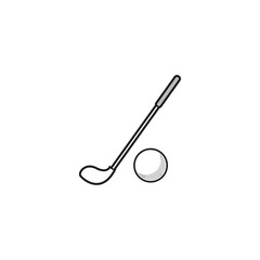 Simple golf club and ball icon illustration