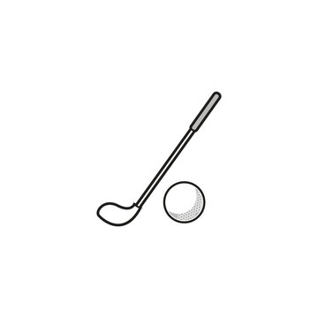 golf club and ball on white clip art preview