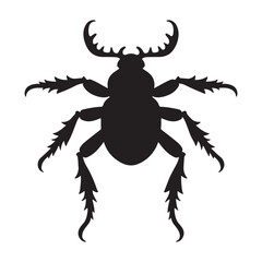 Black spider vector illustration with silhouette style and Halloween theme