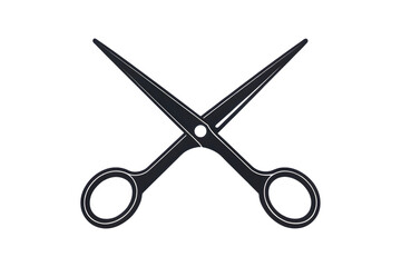 Stylized Black Scissors Cross Illustration on Transparent Background