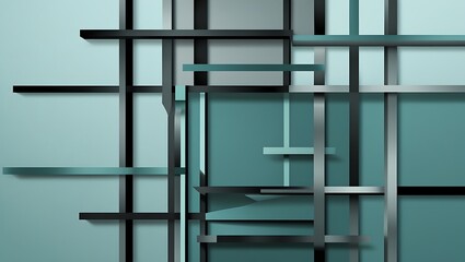 Abstract Teal and Gray Geometric Pattern