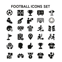 Football Icons Set: Solid Design for Sports Illustrations