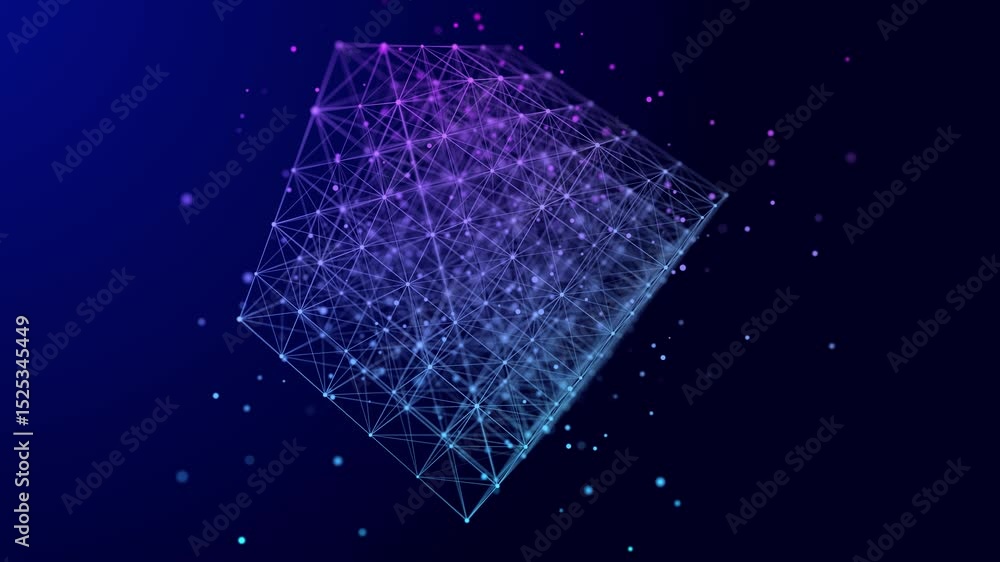 Poster information storage cells. abstract background with dots and lines. network connection structure. bi