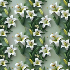 Obraz premium PNG Lilly wallpaper pattern plant Generative AI 