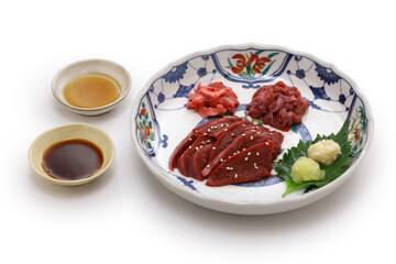 Salmon shark heart sashimi, Japanese cuisine