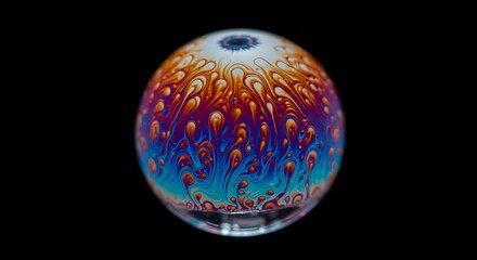 Colorful Bubble Against Black Background