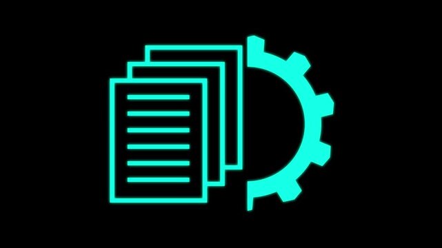 Engineering, development and innovation technology icon in outline design. Animation, micro animation, cartoon, web site symbol, clip art, illustration, vector, industry sign