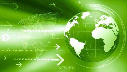 abstract illustration with green globe, as a drawing for background, symbol for sustainability