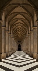 Obraz premium Symmetrical architectural detail. Shoot a head-on image of a repeating element (arches, columns, or windows). Horizontal framing can showcase the full row of repeats, whereas vertical framing zooms in