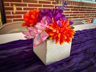 Colorful floral arrangement on the table