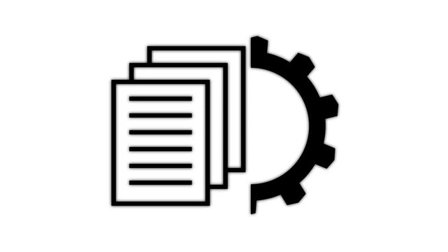 Engineering, development and innovation technology icon in outline design. Animation, micro animation, cartoon, web site symbol, clip art, illustration, vector, industry sign