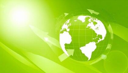 abstract illustration with green globe, as a drawing for background, symbol for sustainability