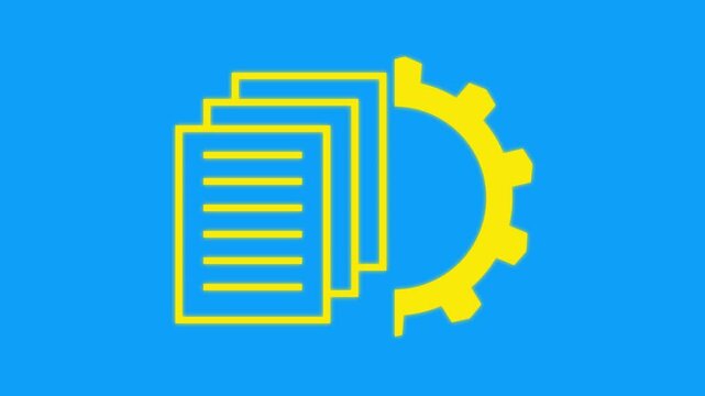 Engineering, development and innovation technology icon in outline design. Animation, micro animation, cartoon, web site symbol, clip art, illustration, vector, industry sign