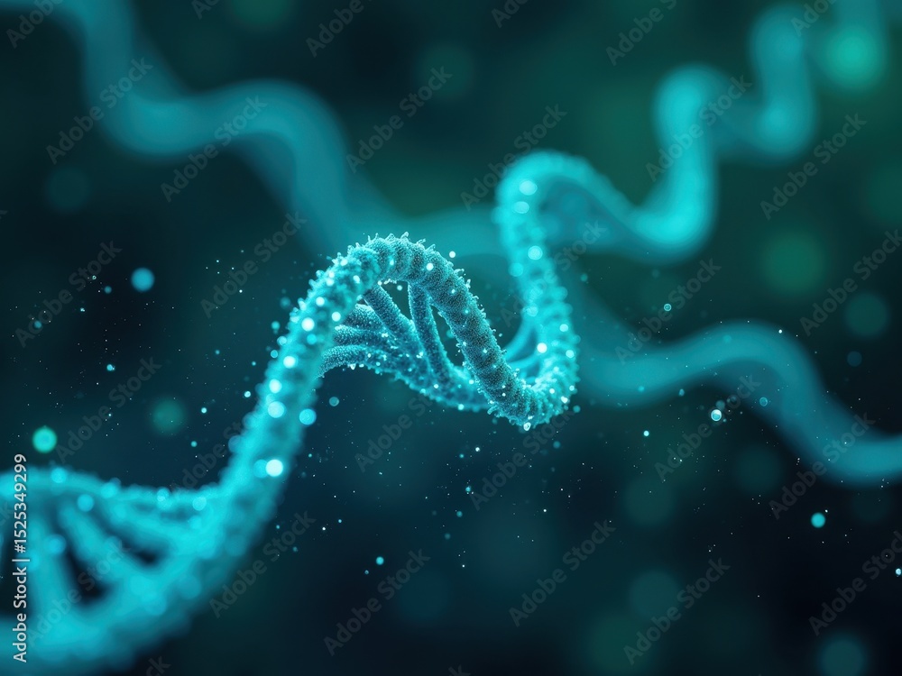 Aufkleber exploring the integration of blockchain technology in healthcare through surreal genetic imagery
