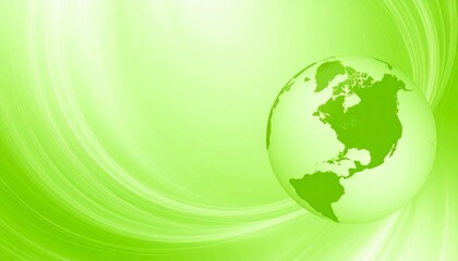 abstract illustration with green globe, as a drawing for background, symbol for sustainability