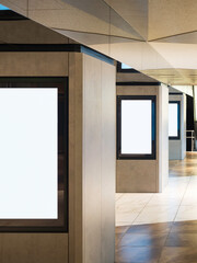 Mock up banner set indoor building light box Media advertisement Signboard digital screen