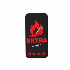 Ekstra Chili Pepper Level 4 Spicy Heat Badge