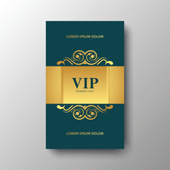 Elegant Ornamental VIP Invitation Card with Golden Accents Decoration