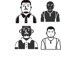 Silhouette Club Bouncer Flat Illustration in Simple Minimalist Style