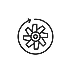 Obraz premium Gear icon representing rotation in minimalist line art style 