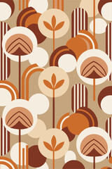 Soft-toned  design with minimalist cotton-inspired motifs and balanced geometric layout for web and print projects