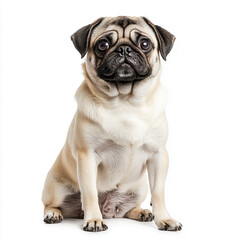 Obraz premium pug dog isolated on white background