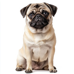 Obraz premium pug dog isolated on white background
