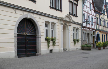 Fassaden von alten Häusern in Oberwinter (Rhein)