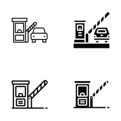 Toll icon, toll booth with a barrier arm, road tolls, highway fees.