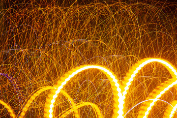 the play of light rays in the night of different colors