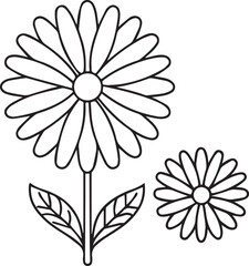 White Daisy Flower Vector with Yellow Center for Minimal Fresh Eco and Nature Concepts