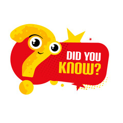Did you know? — sticker, label with question mark — vector illustration
