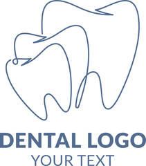 "Dental Logo" features three elegant teeth formed by a single continuous line, with customizable outlines and colors. Perfect for dental clinics using sophisticated branding