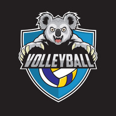 volleyball club logo koala vector illustration design © sugeng