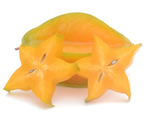 Fototapeta premium Close-up of star fruits against white background,France