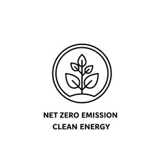 Minimalist logo design representing net zero emission clean energy  