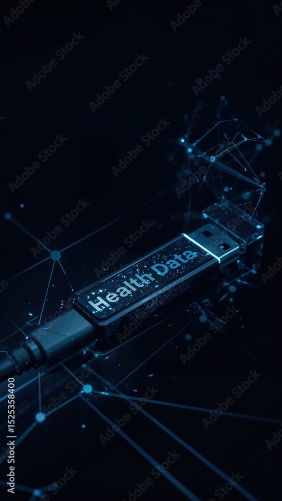 Aufkleber usb drive symbolizing blockchain technology in healthcare data management and security