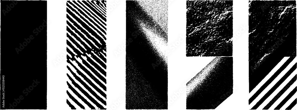 Poster minimalist engraving design with stippling and halftone texture for modern art projects