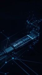 USB drive symbolizing blockchain technology in healthcare data management and security