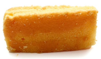 There was a small cake on a white background 
