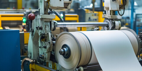 High-quality industrial paper production in a factory setting Generative AI