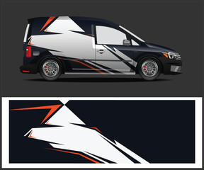 Abstract Design Vinyl Wrap for Delivery Van