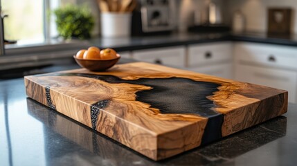 Stunning Resin Inlaid Olive Wood Cutting Board