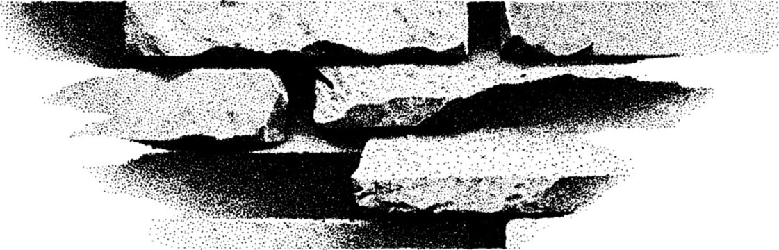 Vintage engraving with stippling and halftone texture for artistic design