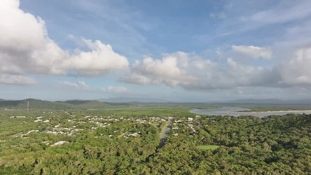 Aerial footage of Cooktown Queensland Australia