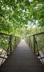 Suspension Bridge over The River Wharfe, Ilkley, Yorkshire
