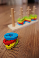Early Childhood Development Concept. Close-up of Toy Sorter with Numbers on Early Childhood Development